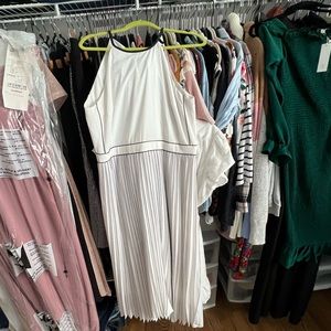 White and blue banana republic dress